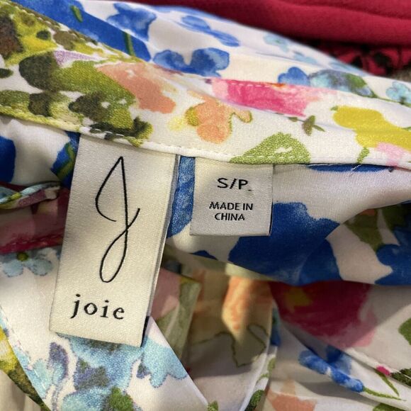J Joie Popover Blouse Women’s Small Floral Long Sleeve Collar - Picture 4 of 5